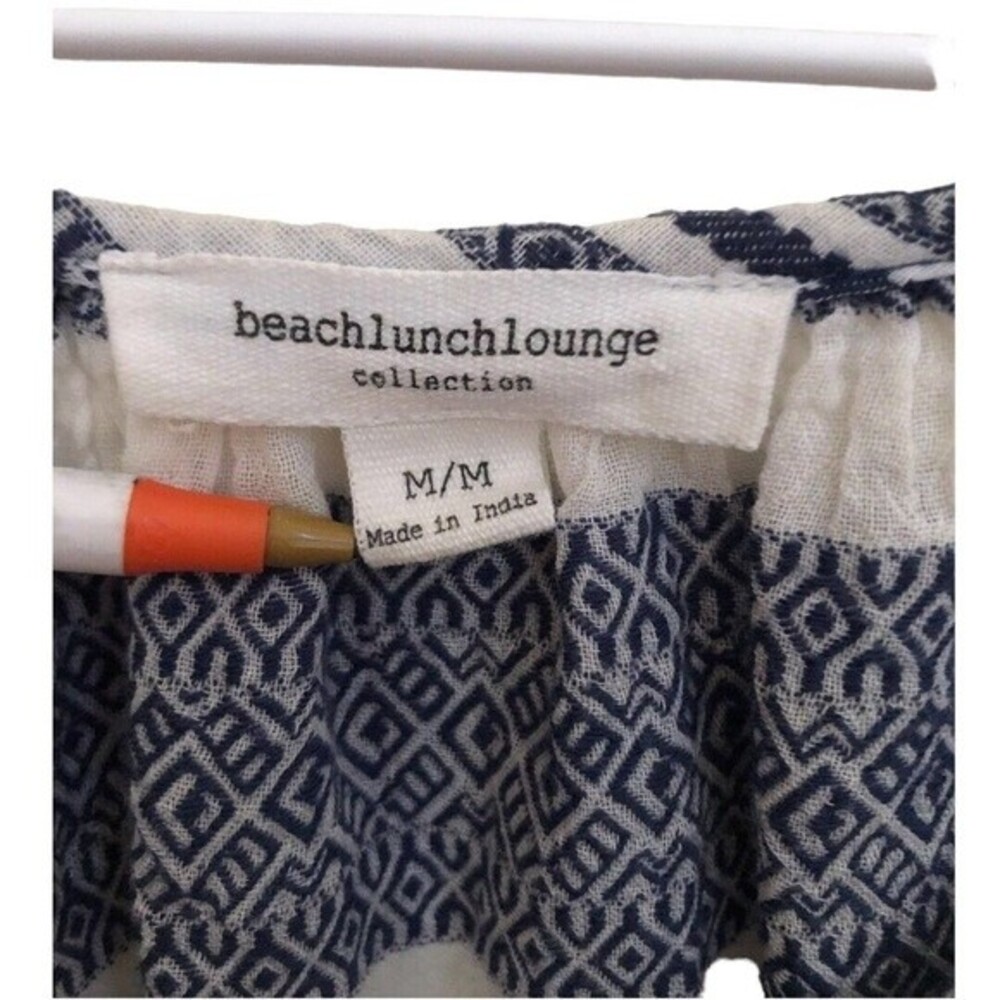 BeachlunchLounge blue & White Striped cotton Pullover Top M #809 - Picture 5 of 7